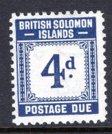 British Solomon Islands 1940 Postage Dues - 4d Blue HM (SG D4) - Salomonseilanden (...-1978)