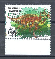 Error Double Impression MNH Prehistoric Animals Dinosaurs Tsintaosaurus Spinorhinus - Michel 4050 Solomon Islands 2016 - Preistorici