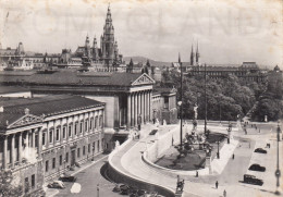 CARTOLINA  C25 VIENNA,AUSTRIA-RINGSTRASSE MIT PARLAMENT UND RATHAUS-VIAGGIATA 1953 - Kerken