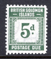 British Solomon Islands 1940 Postage Dues - 5d Grey-green HM (SG D5) - Salomonseilanden (...-1978)