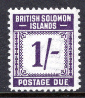 British Solomon Islands 1940 Postage Dues - 1/- Violet HM (SG D7) - Salomonseilanden (...-1978)