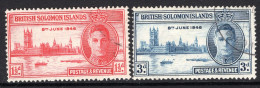 British Solomon Islands 1946 Victory Set Used (SG 73-74) - Salomonseilanden (...-1978)