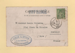 Type Sage - Constantinople Pera - 1902 - Tarif Imprime Destination France - 1877-1920: Période Semi Moderne