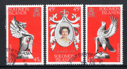 Solomon Islands 1978 25th Anniversary Of Coronation Of QEII Set Used (SG 357-359) - Salomonseilanden (...-1978)