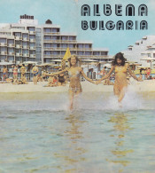 Bulgaria Golden Sands - Vintage Unfolding Balkantourist Brochure In Russian - 12 Pages 21x9.5 Cm - Dépliants Turistici