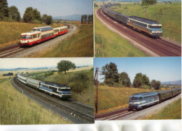 LOT De 6 Cartes Prises à RANDAN Ou En Approche Train AutorailLocomotive En 1964 1969 Et 1987 - Olliergues