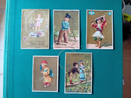 Lot Old Chromos Dorés Cartes Images Simili Liebig **  Magasins - Commerces De Caen  ** - Albums & Catalogues