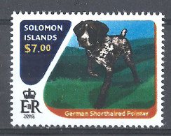 Error Double Impression MNH Domestic Animals Dogs Puppies German Shorthair Pointer - Michel 4108 Solomon Islands 2016 - Hunde