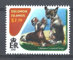 Error Double Impression MNH Domestic Animals Dogs Puppies Chinese Crested - Michel 4109 Solomon Islands 2016 - Hunde