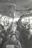 Vintage Tourist Bus Interior Men Women In Hats And Coats Greece 1960s Original Snap Photo Photograph 7.5x11.5cm - Europe