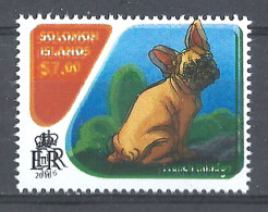 Error Double Impression MNH Domestic Animals Dogs Puppies French Bulldog - Michel 4116 Solomon Islands 2016 - Hunde