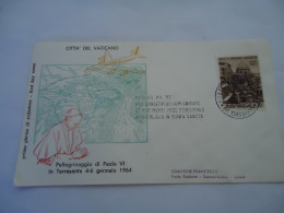 VATICAN  COVER FDC  1964   POPES  VISIT   PAUL VI  IN TERRASANTA - Other & Unclassified