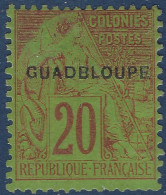 GUADELOUPE N°20b* 20c Garance Sur Vert Variété GUADBLOUPE Très Frais !! - Nuovi