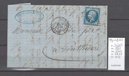 France - Lettre  D'Algérie - Guelma - PC3756 - Yvert 14 Pour Penthievre - 1862 - 1849-1876: Période Classique