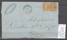 France - Lettre D'Algérie - Yvert 13  X 2 - TYPE 22  SOUKHARAS - PC4005 - Pour Bone - 1849-1876: Periodo Classico