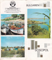 Bulgaria Sozopol - Vintage Unfolding Balkantourist Brochure In German - 12 Pages 21x9.5 Cm - Dépliants Turistici
