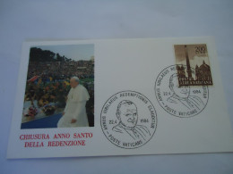 VATICAN  COVER FDC  1984  POPES  VI CHIUSURA   ANNO SANTO - Sonstige & Ohne Zuordnung