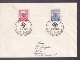 Böhmen + Mähren, Mi. 83/84 FDC, Prag/Drei Jahre.... 15. III. 1942 - Occupation 1938-45