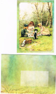 Enfants Chien  -children  -kinder  - Kindjes Hondje  ,pic-nic - Kinder-Zeichnungen