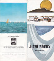 Bulgaria South Coast - Vintage Unfolding Balkantourist Brochure In Czech - 12 Pages 22x10 Cm - Dépliants Turistici