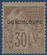 GUADELOUPE N°22b* 30c Brun Variété GUADBLOUPE Très Frais !! Signé Calves - Nuovi