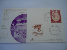 VATICAN  COVER FDC  1969  POPES  VISIT  SPACE LUNA  APPOLO 12 - Sonstige & Ohne Zuordnung