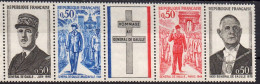 France 1971 Y&T 1695 à 1698  (complet Avec Vignette) Neufs- Hommage Au Général DE GAULLE (1890-1970) - Gomme OK - Neufs