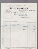 1 Facture   Ets :  Paul Mercier    Manufacture De Gilets De Flanelle  Issoudun     1937 - 1900 – 1949