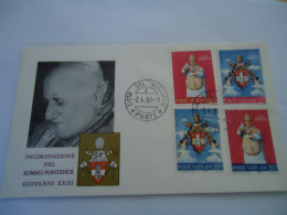 VATICAN  COVER FDC  1959 POPES GIOVANI XXIII - Sonstige & Ohne Zuordnung