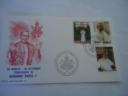 VATICAN  COVER FDC  1978 POPES  CIOVANNI PAOLO I - Other & Unclassified