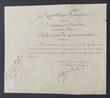 LETTRE AVIGNON 1892 PRÉFECTURE DU VAUCLUSE FAITE AU MAIRE SIGNATURE DU PRÉFET - Documenti Storici