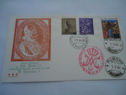 VATICAN  COVER FDC  1966    POPES  PAUL VI   POSTMARK    FUMONE - Sonstige & Ohne Zuordnung