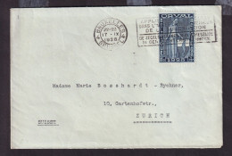 DDGG 333 -  Thème ORVAL - Enveloppe TP Orval 262 BRUXELLES 1928 Vers ZURICH Suisse - COB 18 EUR S/lettre - Storia Postale