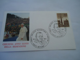 VATICAN  COVER FDC  1984  POPES  VI CHIUSURA   ANNO SANTO - Päpste