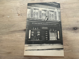 CHAUNY , Carte Photo , Horlogerie E Jovet ,bijouterie Rue Du Port Royal - Chauny