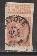 COB 57 Sur Fragment Oblitération Centrale NATOYE - 1893-1900 Thin Beard