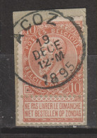 COB 57 Sur Fragment Oblitération Centrale ACOZ - 1893-1900 Thin Beard