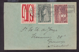 DDGG 340 -  Thème ORVAL - Carte TP Orval 258, 260 Et 261 ANTWERPEN 1928 Vers GRONINGEN NL - COB 80, 9 Et 4 EUR S/lettre - Covers & Documents