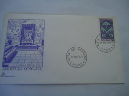 VATICAN    COVER FDC 1978  APERTURA CONCLAVE - Other & Unclassified