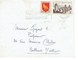 1039 Cahors + 1004 Aunis Tarif 1957 15 F Lettre 20 G. - Tariffe Postali