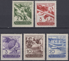 Yugoslavia - Airmail - Set Of 5 - Mi 611~615 - 1950 - MNH - Nuevos