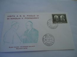VATICAN  COVER FDC  1966  POPES  PAOLO VI VISIT UKRAINE  NIKOLAI PODGORNY - Sonstige & Ohne Zuordnung