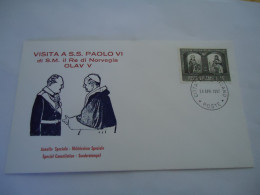 VATICAN  COVER FDC  1966  POPES  PAOLO VI VISIT NORWAY  OLANT V - Sonstige & Ohne Zuordnung