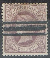 Sello 20 Centimos Lila, Isabel II 1866, Anulado Barrado   Edifil Num 86S º - Gebraucht