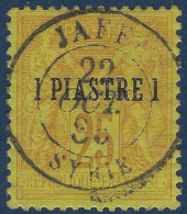 Colonies Françaises LEVANT N°1 1P Sur 25 Jaune Oblitération SUPERBE Dateur " JAFFA / SYRIE " 22 OCT 1885 !! - Gebruikt