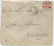 TUNISIE 15C LETTRE COVER CONVOYEUR SOUK EL ARBA 16.5.1919 - Covers & Documents