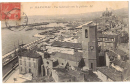 MARSEILLE : VUE GENERALE VERS LA JOLIETTE - CIRCULEE EN 1915 VERS MAILHAC AUDE AVEC CACHET BRAM - Oude Haven (Vieux Port), Saint Victor, De Panier