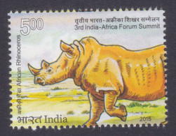 Inde India 2015 MNH African Rhinoceros, Rhino, Wildlife, Wild Life, Animal, Animals - Neufs