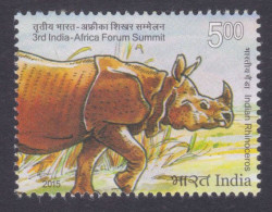 Inde India 2015 MNH Indian Rhinoceros, Rhino, Wildlife, Wild Life, Animal, Animals, Africa Summit - Neufs