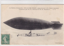 Le Ballon Dirigeable "Ville De Paris" Appartenant à M. Henri Deutsch Construit Par M. E. Surcouf Et M. M. Kapferer - Zeppeline